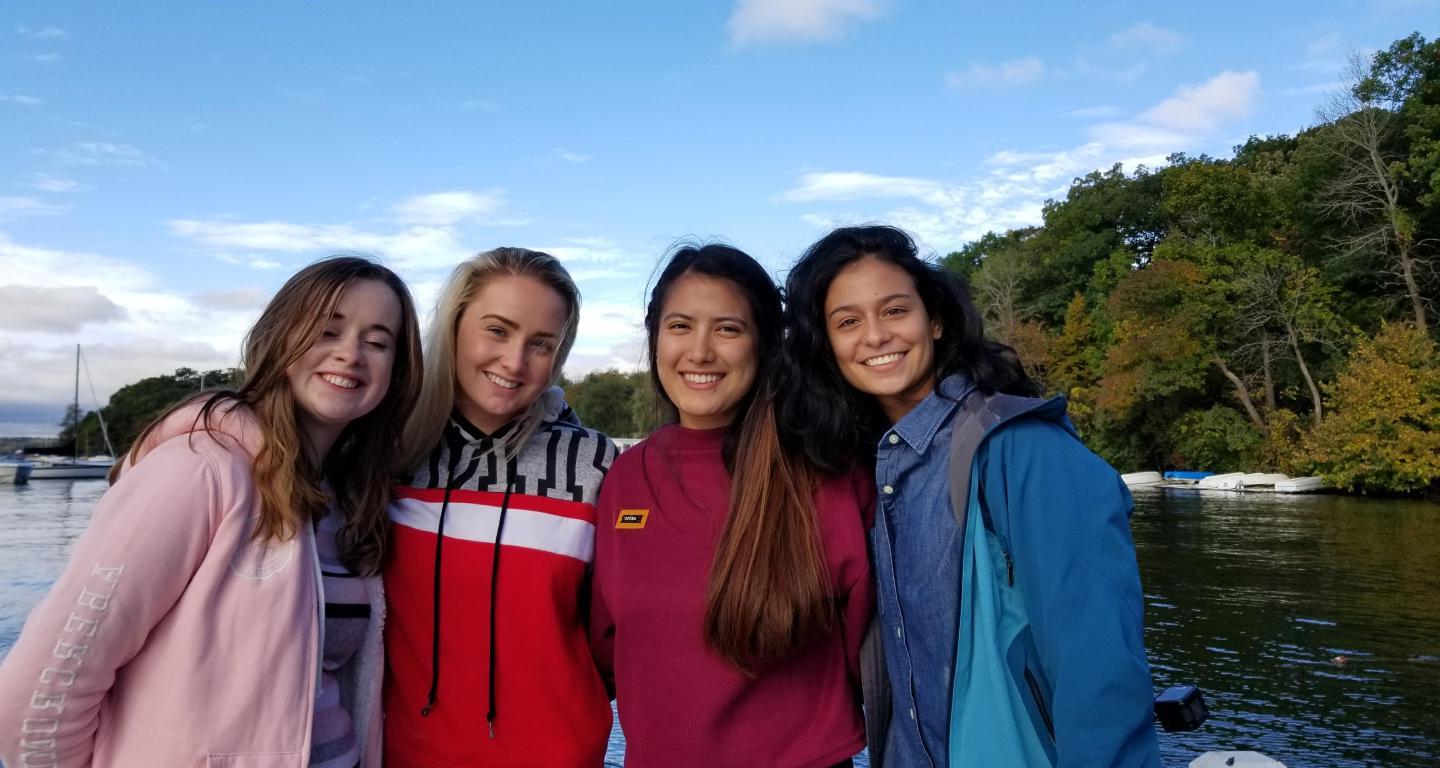 International students with flags